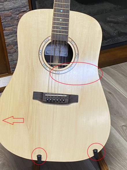 Bad example: glare, cropped edges, tilted